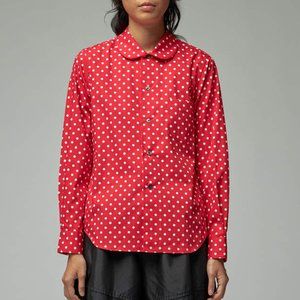 Comme des Gardons Red Polka Dot Button Down